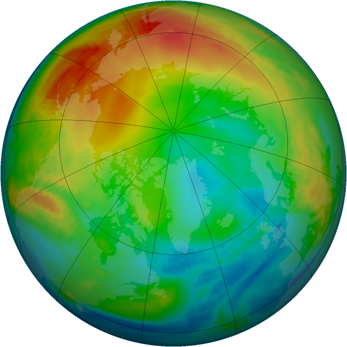 Arctic ozone map for 04 January 1987